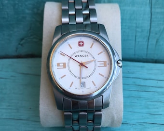 Nice Mens Wenger Swiss Army Date 100m Water Resistant Swiss Made Watch 7255X-New Battery VGC
