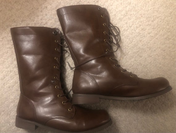 Rare Vintage Yik Fung Brown Leather Boots Euro-44… - image 3
