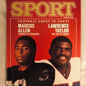 Sport Magazine November 1985 Marcus Allen + Lawrence Taylor-Great Ads