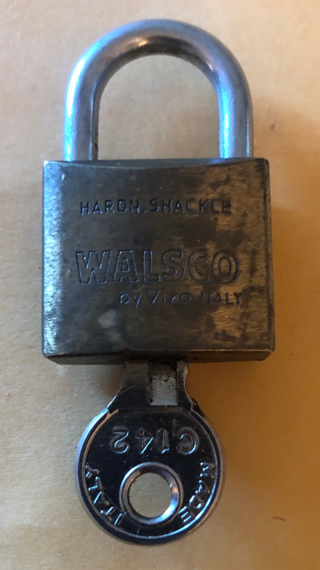 Vintage Walsco Mini Brass Shackle Lock 1 Key GC Made in Etsy