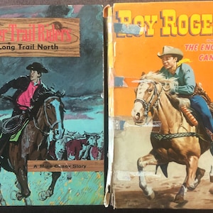2 vintage Western Childrens Books-Roy Rogers-Timber Trail Riders 1954 & 1963 F-G