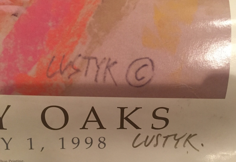 may 1998 20 x 28 Rare 124th Kentucky Oaks Horse Racing 2x Signed Artist Print by Lustyk at Churchill Downs