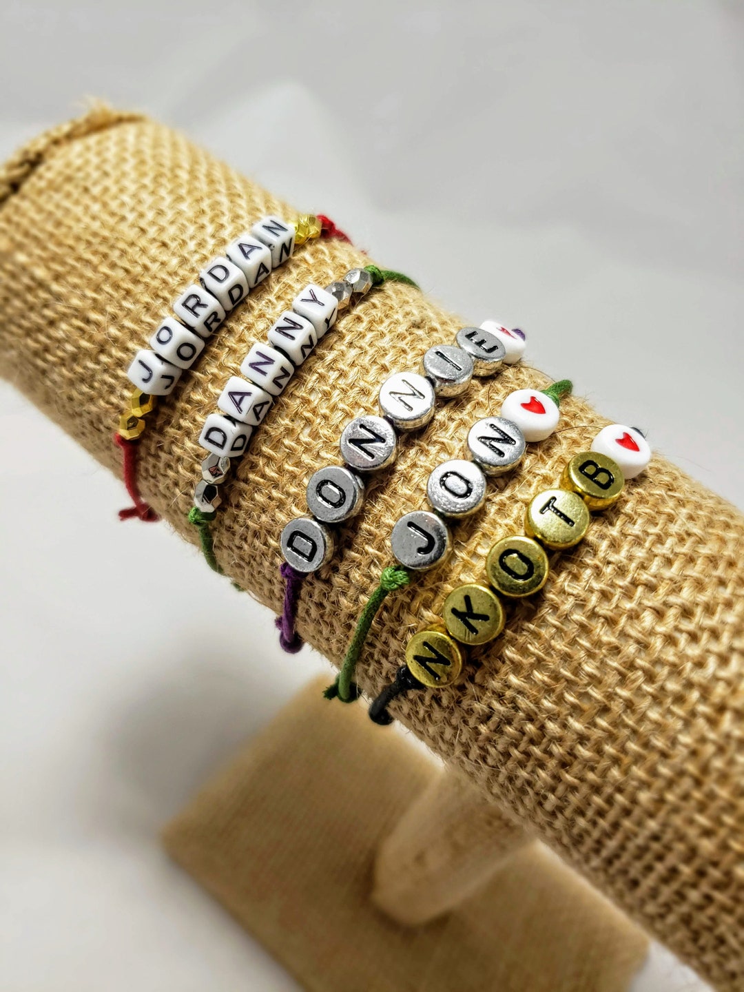 Personalized Beaded Alphabet Letter Adjustable Bracelet Boy Band NKOTB ...