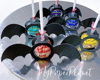 Halloween Bat Lollipop holder. Trick or treat, candy wrapper. HOLDER ONLY.