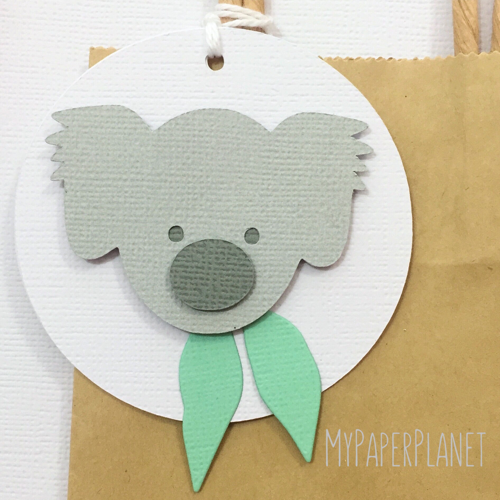 Koala gift tags. Koala and gum leaf. Birthday party baby Etsy