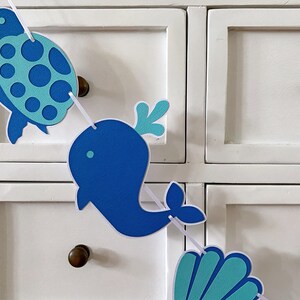 Under the Sea Banner. Octopus, turtle, sea horse, starfish, whale. image 4