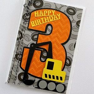 Construction Truck or Digger Birthday card, Age birthday card. Happy birthday, Dump truck, Excavator, Digger card
