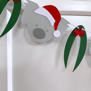 Koala Christmas Garland. Koala and gum leaf Xmas banner. Photo prop, Christmas party decor, bunting. image 5