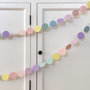 Pastel circle garland. First birthday, Baby shower party decorations. image 4