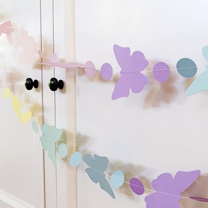 Pastel Butterfly Garland. Pastel rainbow butterflies. Baby shower, birthday party decor.
