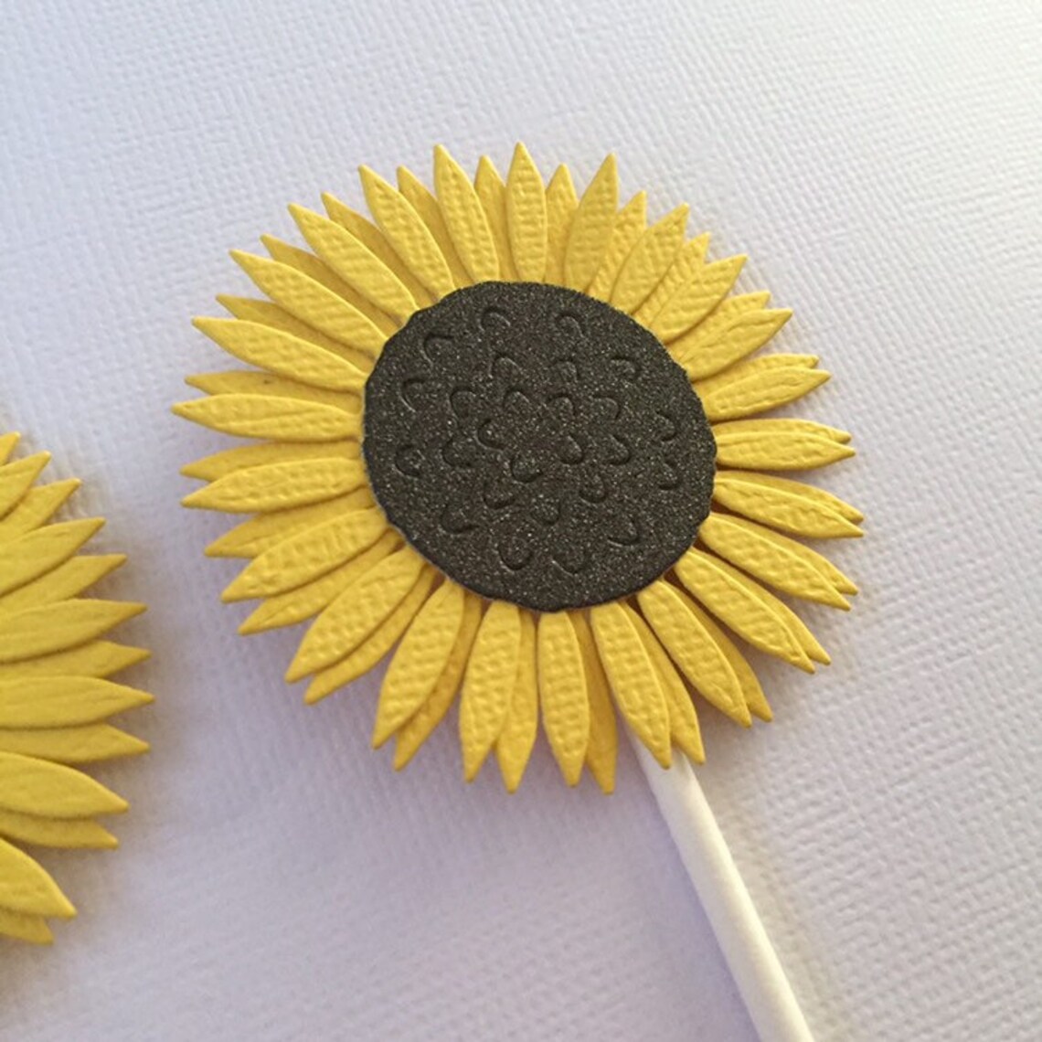 Sunflower Cupcake Toppers. Floral birthday party Baby shower Etsy