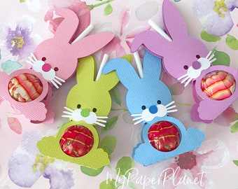 Bunny Rabbit Lollipop or Chocolate holder. Easter candy wrapper, class gifts.