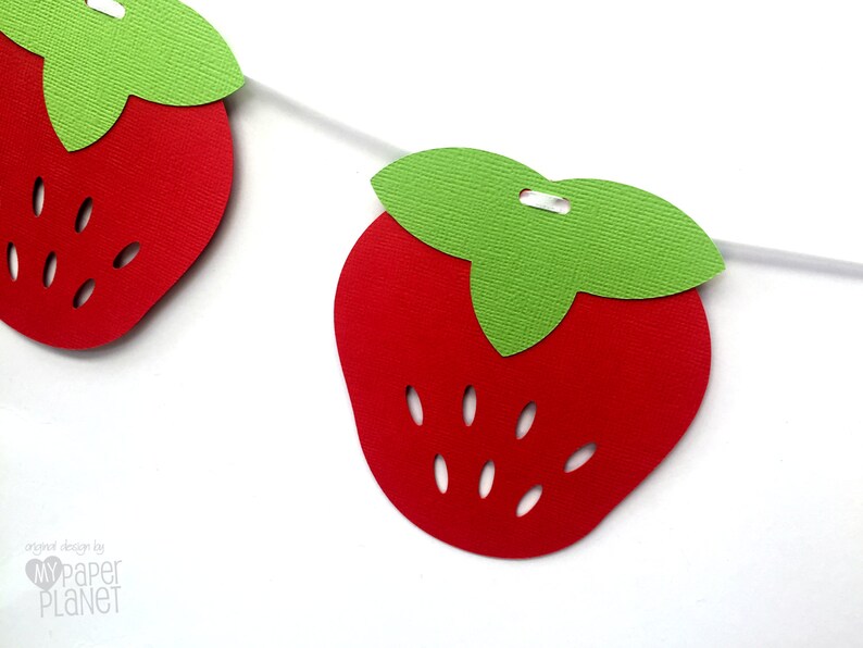 May include: A red and green paper strawberry banner with the text "original design by My Paper Planet".
