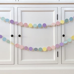 Pastel circle garland. First birthday, Baby shower party decorations. image 3