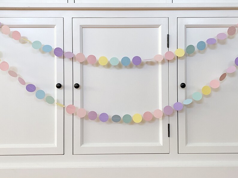 Pastel circle garland. First birthday, Baby shower party decorations. image 3