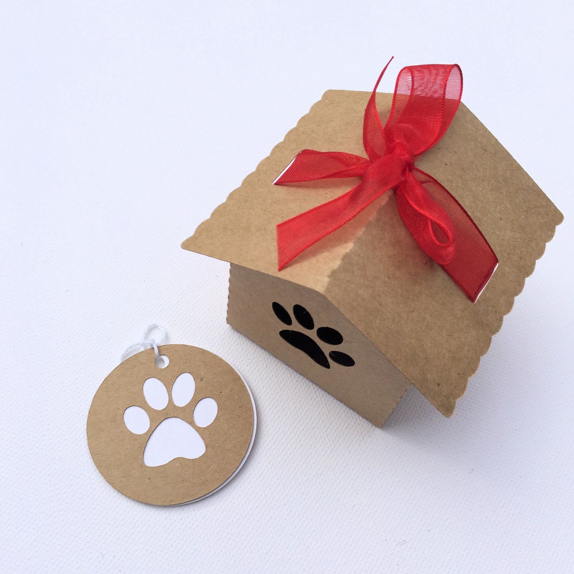 Kraft dog paw dog house gift boxes party favors. Pet lover Etsy