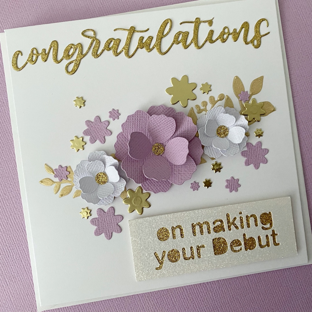 Floral Debutante Card Congratulations on Debut. Deb Ball Etsy