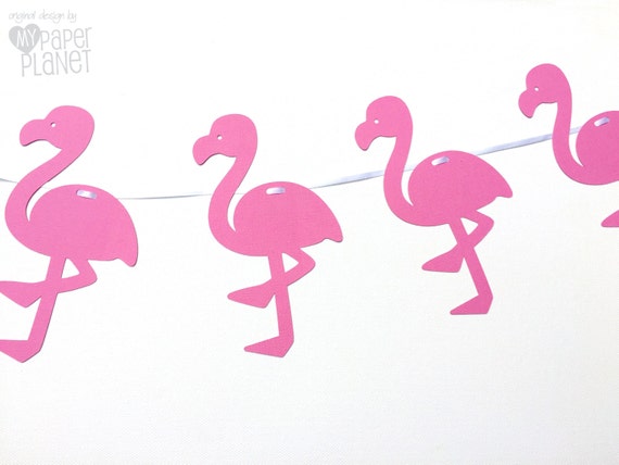 Flamingo anniversaire bannière Bunting Drapeaux