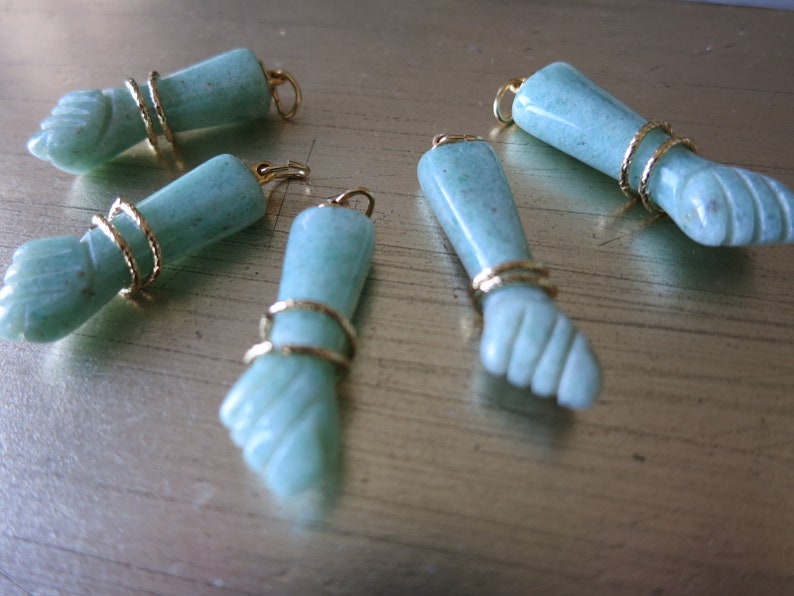 Figa AMAZONITE Agate Charm Pendent Protection Hand Carved Amulet NEW DESIGN!!