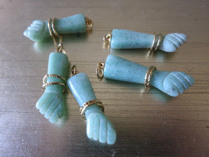 Figa AMAZONITE Agate Charm Pendent Protection Hand Carved Amulet NEW DESIGN!!