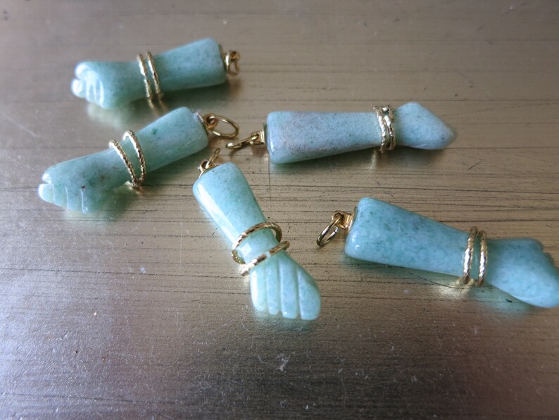 Figa AMAZONITE Agate Charm Pendent Protection Hand Carved Amulet NEW DESIGN!!