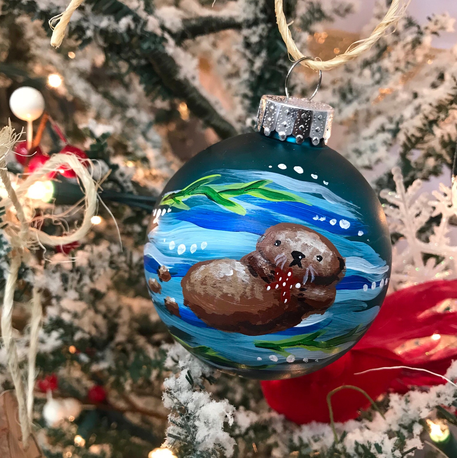 Sea Otter Christmas Ornament Hand Painted Etsy