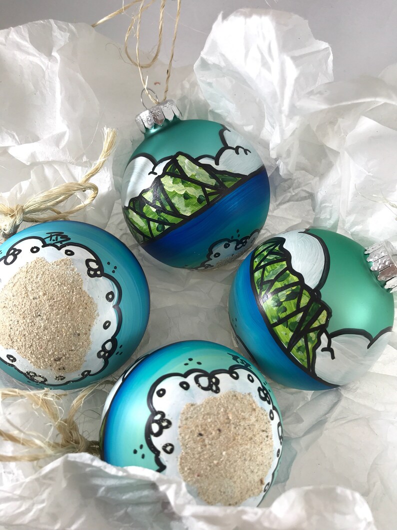 Handpainted Dipped in Sand Glass Hawaii Ornaments Lanikai and Etsy