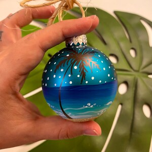 Handpainted sand dipped ocean beach chrsitmas ornament