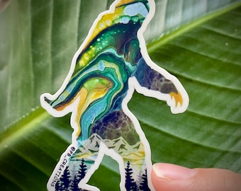3” Vinyl big foot sticker Sasquatch yeti Pacific Northwest water bottle computer bumper sticker