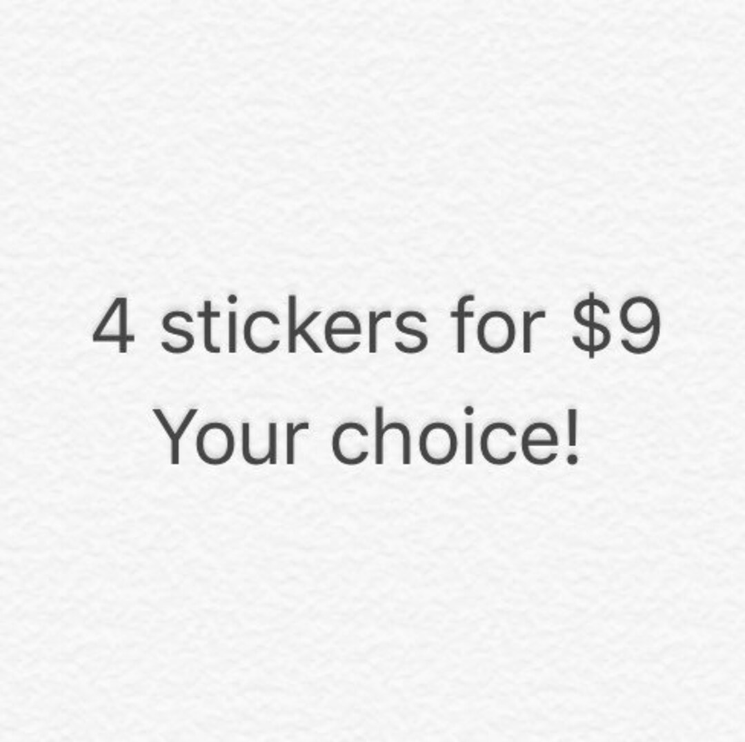 Sticker Pack 4 Custom Pack of 4 Stickers - Etsy