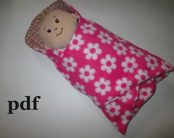 PDF Pattern bunting blanket for 14- 15 -16 in doll-Bitty Baby, Baby Stella, Corolle, Haba, Waldorf