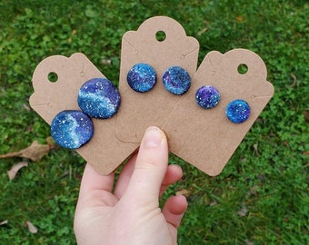 Hand Painted Galaxy Earrings Various Sizes