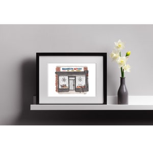 Brooklyn Artery, Ditmas Park, Brooklyn Print Souvenir Hand Painted Watercolor Illustration