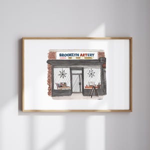 Brooklyn Artery, Ditmas Park, Brooklyn Print Souvenir Hand Painted Watercolor Illustration Art Print