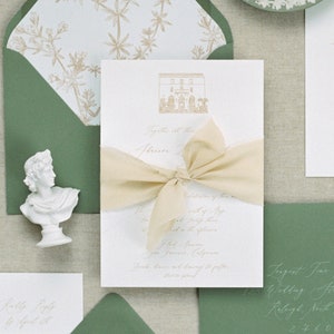 GEDRUCKTE benutzerdefinierte Hochzeitseinladung, Längste Zeit Design, Klassische Hochzeitseinladung, Veranstaltungsort Illustration, Veranstaltungsort Einladung
