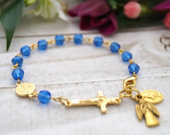 Create A Rosary Bracelet with Saints!  Create your own Rosary Bracelet ---choose from a selection of Saint Medals and Beads made with Love!