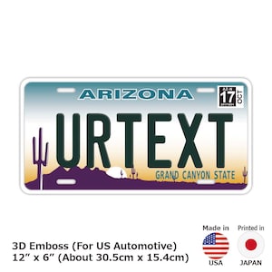 Arizona / Customizable USA State License Plate 12in x 6in Embossed