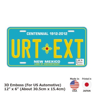 New Mexico / Customizable USA State License Plate 12in x 6in Embossed