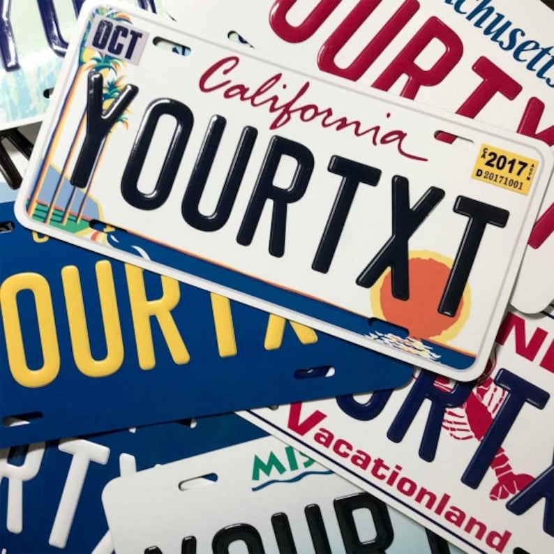 Customizable License Plate 12in X 6in Embossed California Etsy