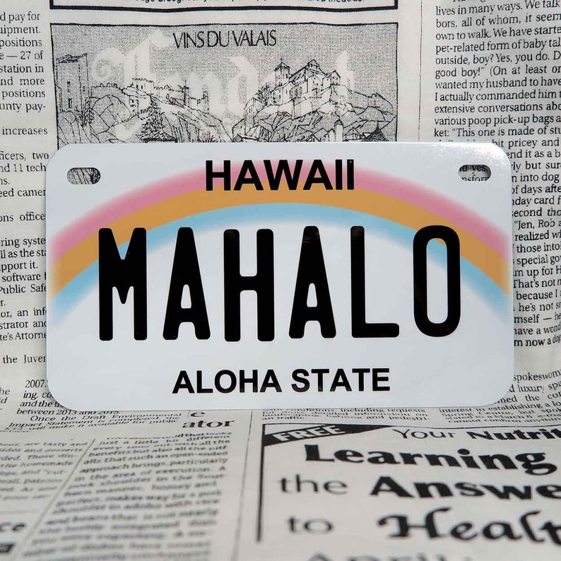 Customisable State License Plate Flat Print / Hawaii Etsy