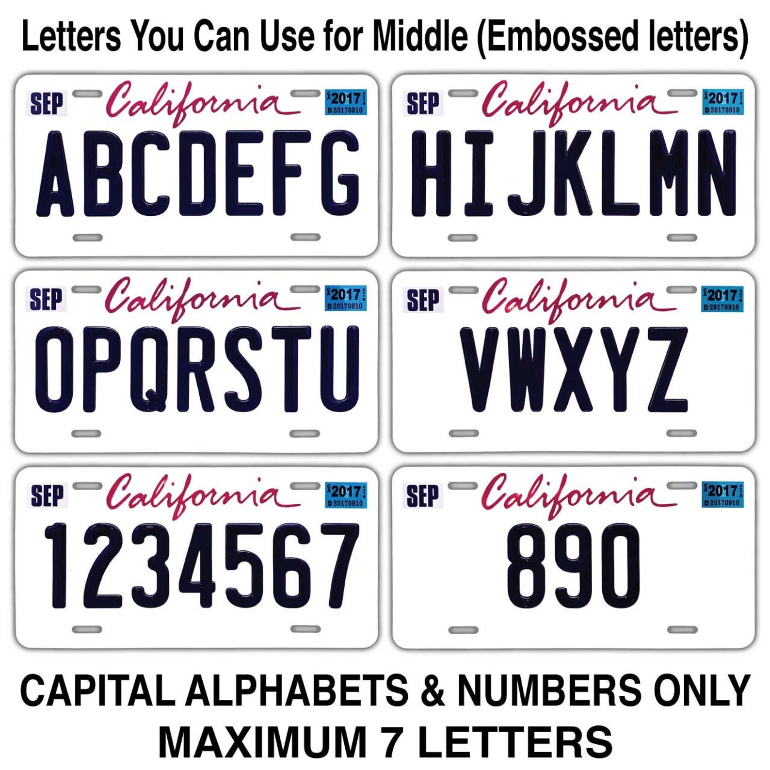 Customizable License Plate 12in x 6in Embossed Canada Etsy