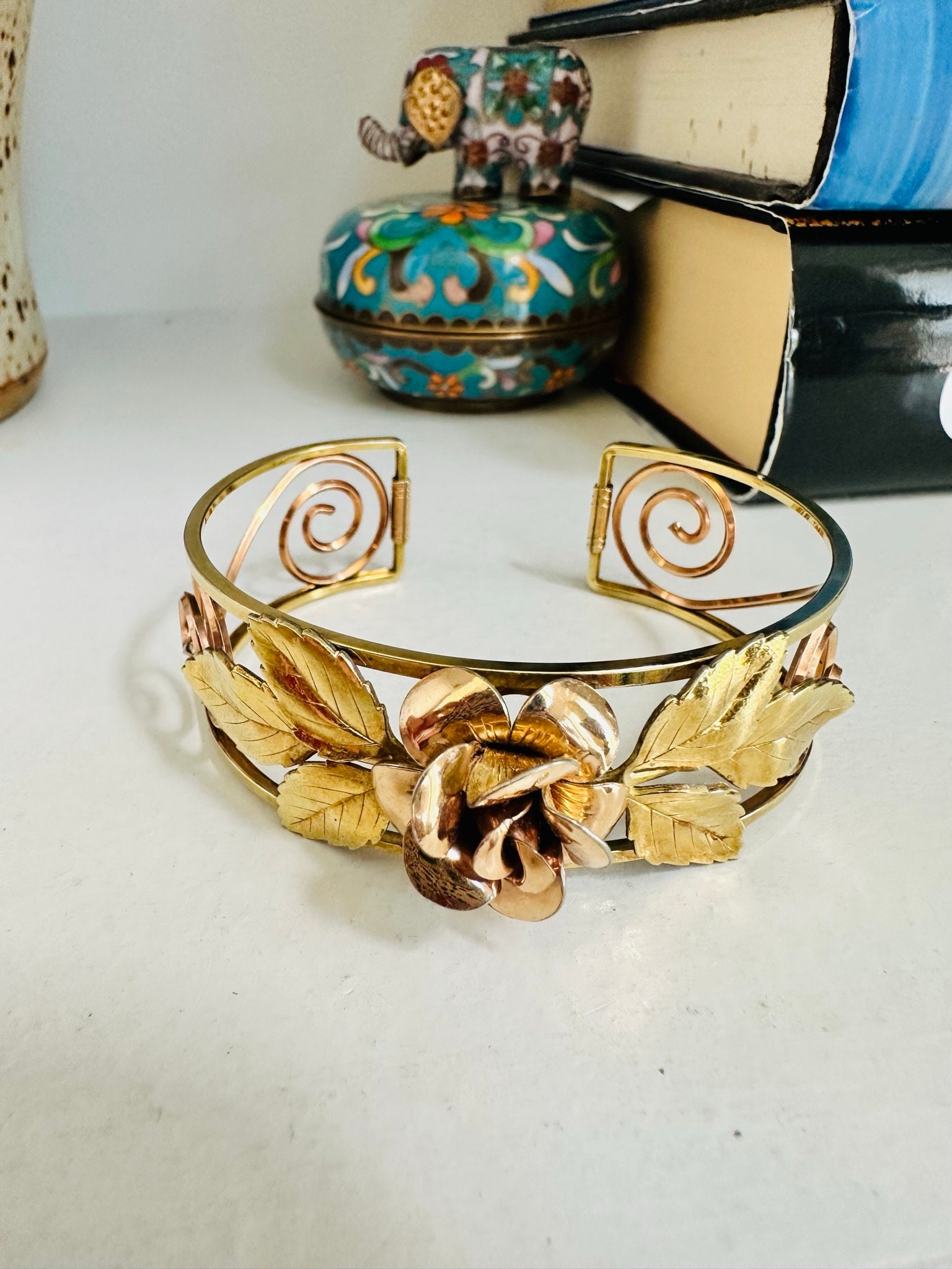 Krementz Gold Rose Cuff Etsy
