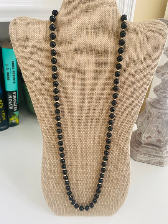 14k gold and black onyx necklace