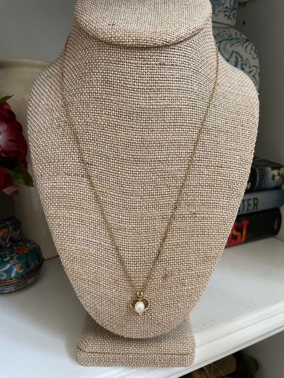 12k gf faux pearl necklace