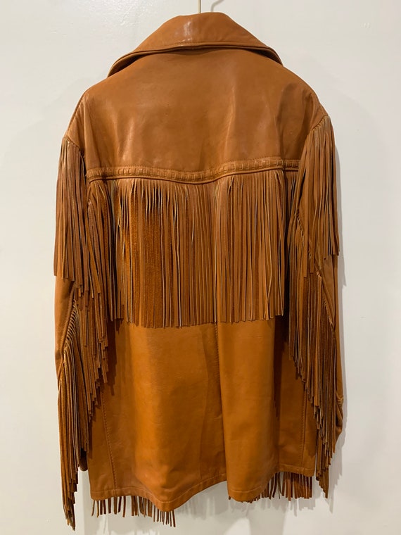 RARE, Vintage Fringe Leather Coat, Western Tassel… - image 3