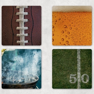 Coasters, beer coasters, football coasters, beer and football coasters, manly coasters, Father&#39;s Day gift, BBQ coasters, Bar B Q coasters