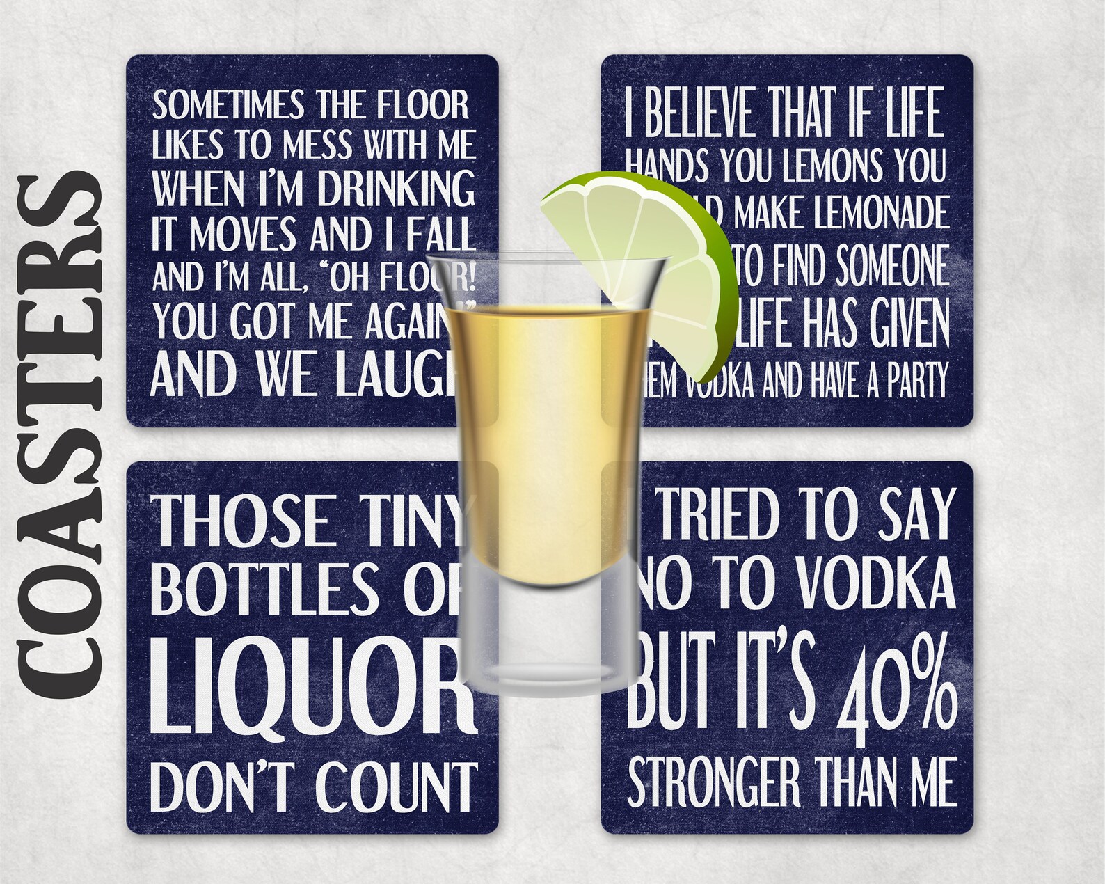 Coasters Coaster Set Funny Coaster Set Bar Coasters Liquor Etsy UK