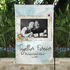 Garden flag, memorial flag, newlywed flag, newlywed gift, memorial gift, wedding gift, together forever, anniversary gift