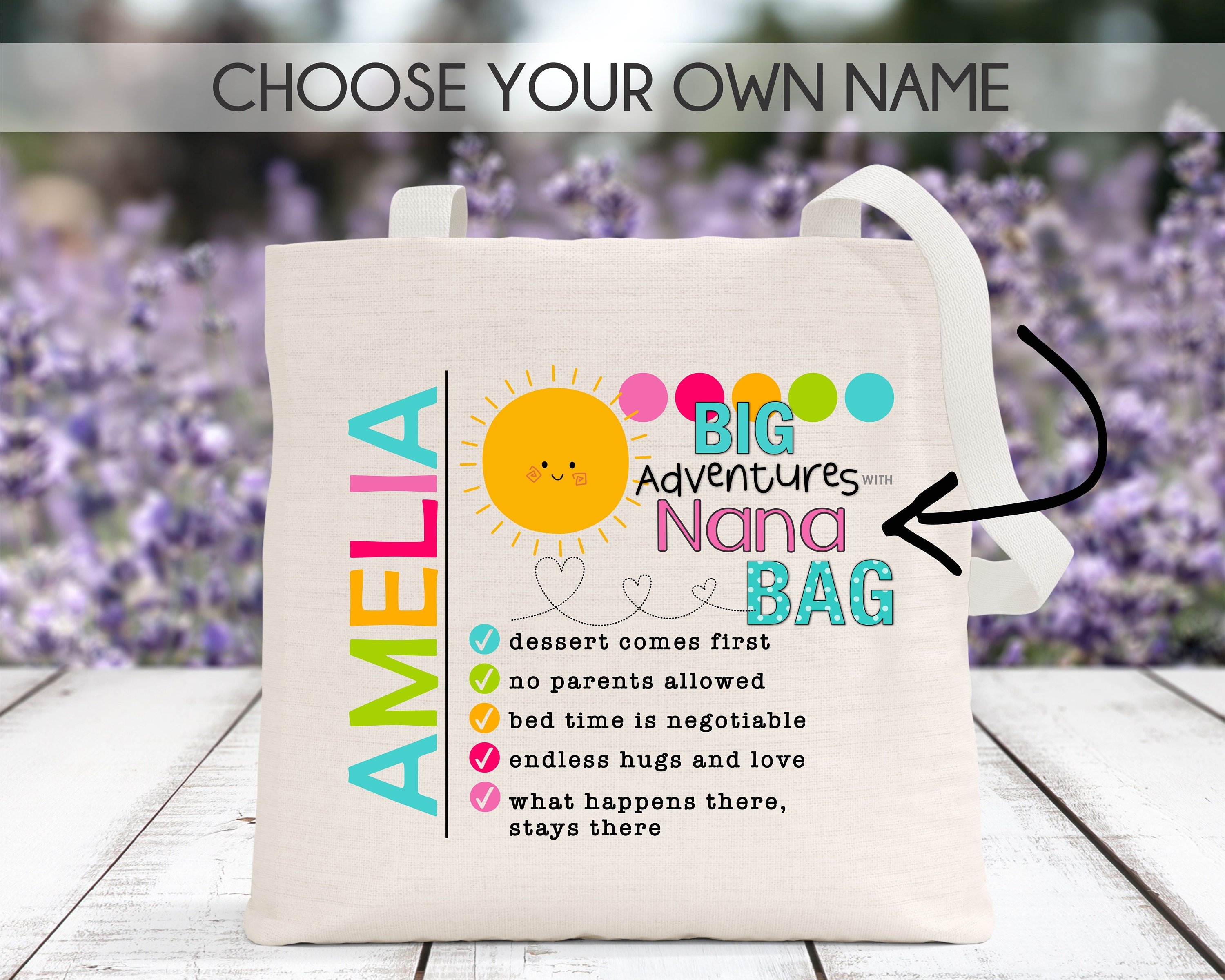 Going to Grandma's Bag, Grandma Tote Bag, Grandma Sleepover Bag