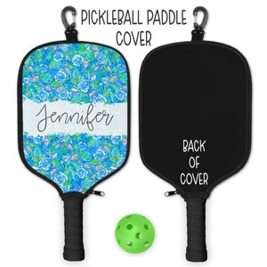 pickleball paddle cover, preppy pickleball paddle sleeve, pickleball gift, pickleball lover gift, personalized pickleball paddle cover